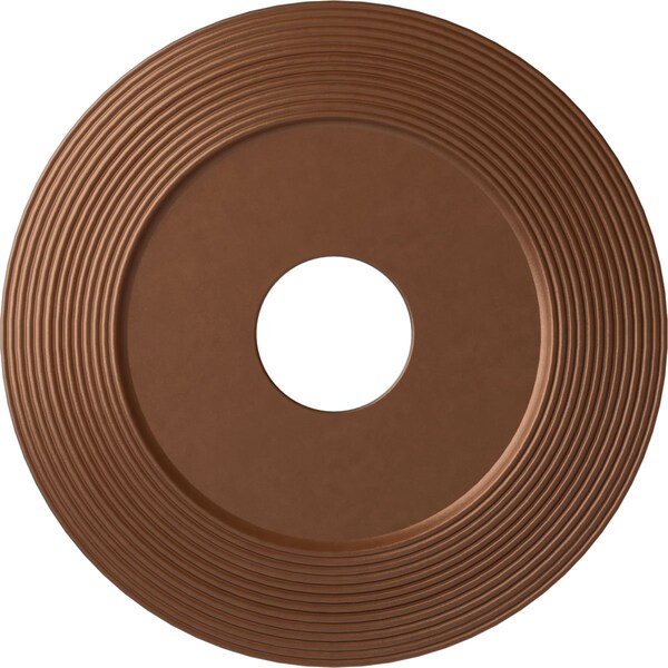 Ekena Millwork Adonis Ceiling Medallion (Fits Canopies up to 10 1/4"), 16 1/8"OD x 3 5/8"ID x 1"P, Polished Copper CM16ADPOS - main